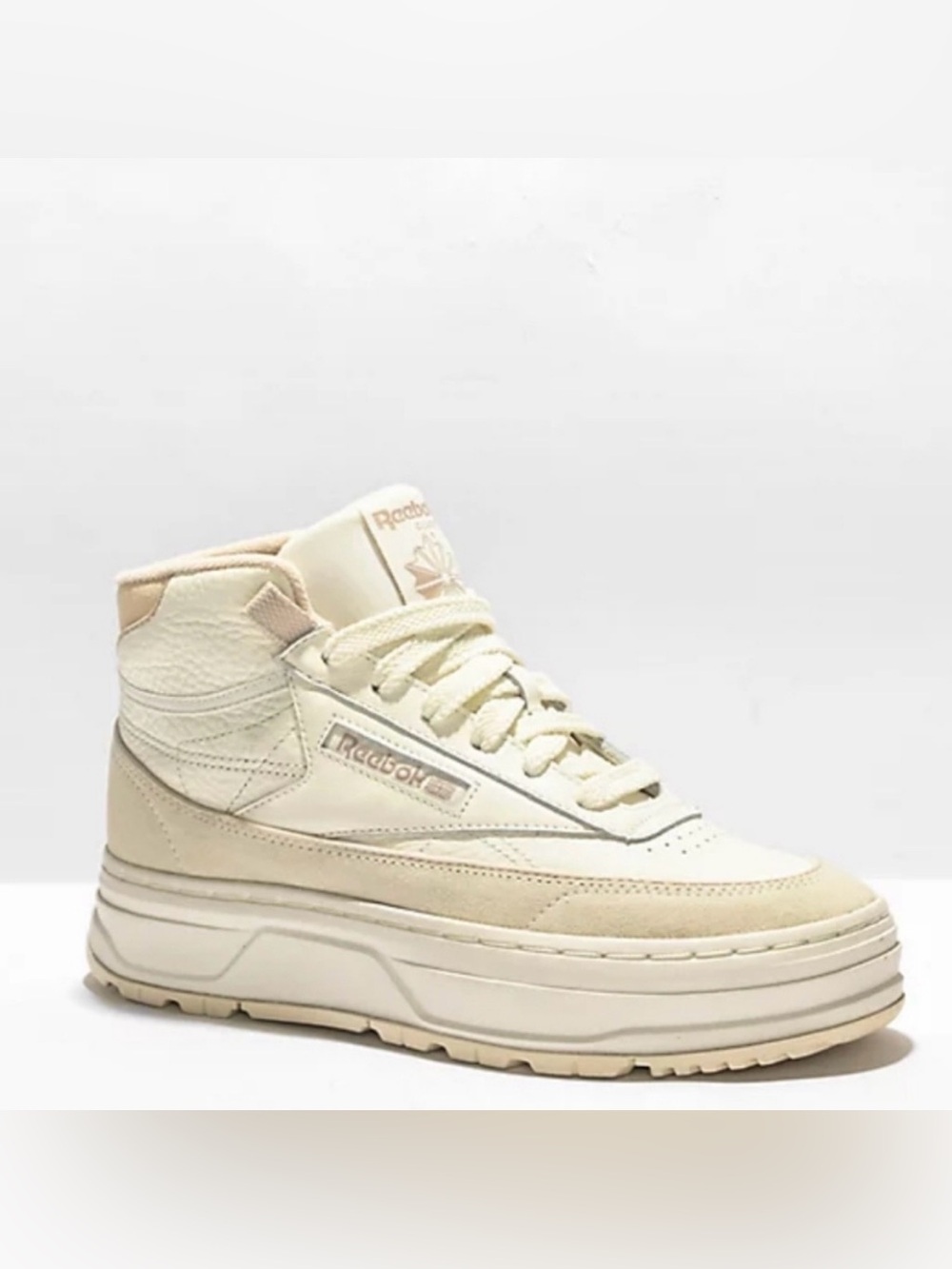Reebok Women's Cream/Beige High-Top Platform Sneaker